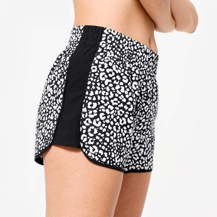 Produktbild Domyos Shorts kurz leicht - Leo-Print schwarz (XS)