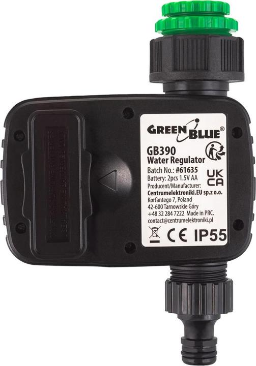 Produktbild Greenblue elektronische Bewässerungssteuerung Programmiergerät Stromversorgung 2x1 5V AA GB390 (Bewässerungscomputer)