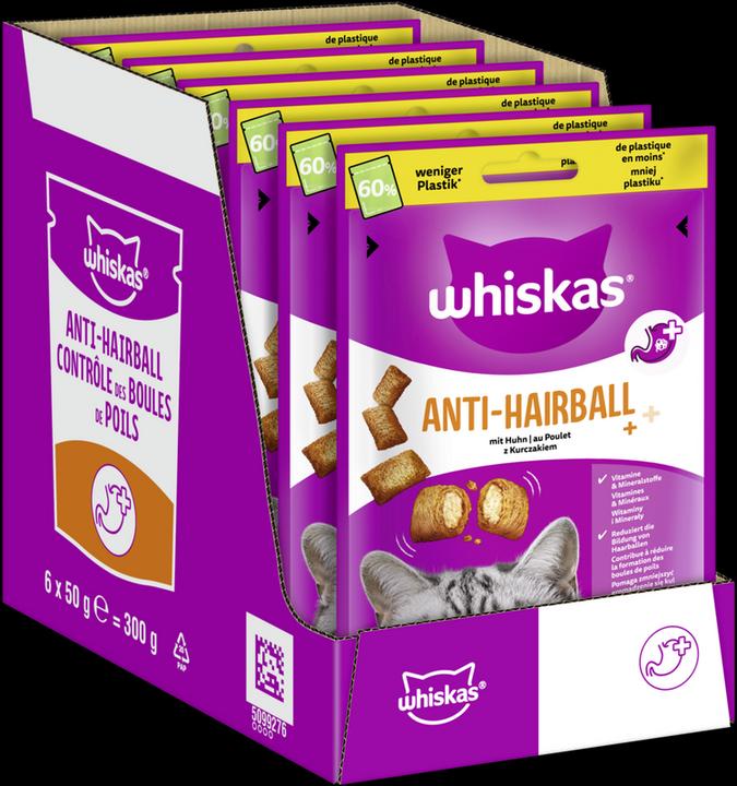 Actual product image Whiskas Anti-Hairball portion bag chicken (Adult, 6 pcs., 50 g)