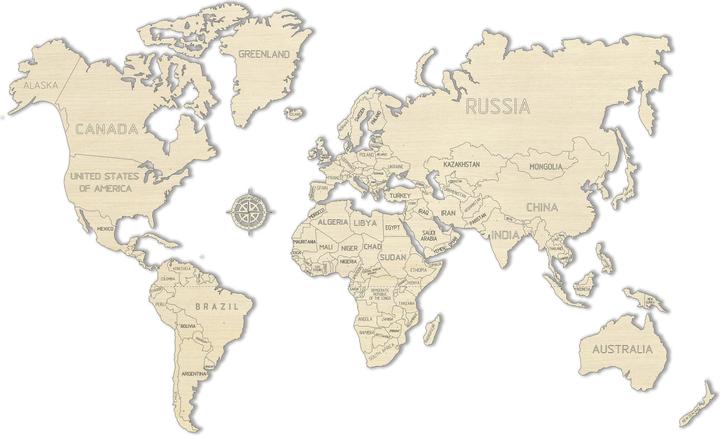 WoodenCity Carte du monde L (31 pièces)