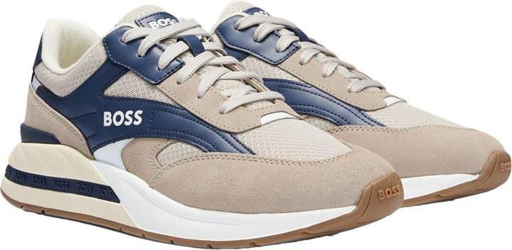 Actual product image BOSS Mens Kurt Leather Running Trainers (47)