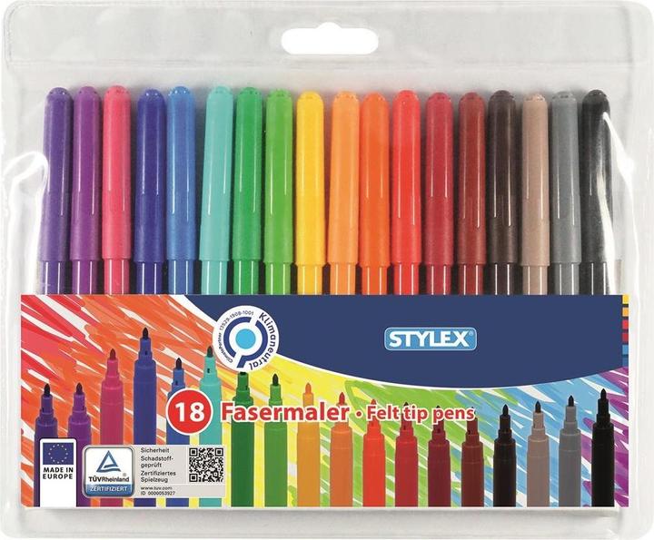 Immagine prodotto Stylex Penne a punta di fibra (Multicolore, 18 x)