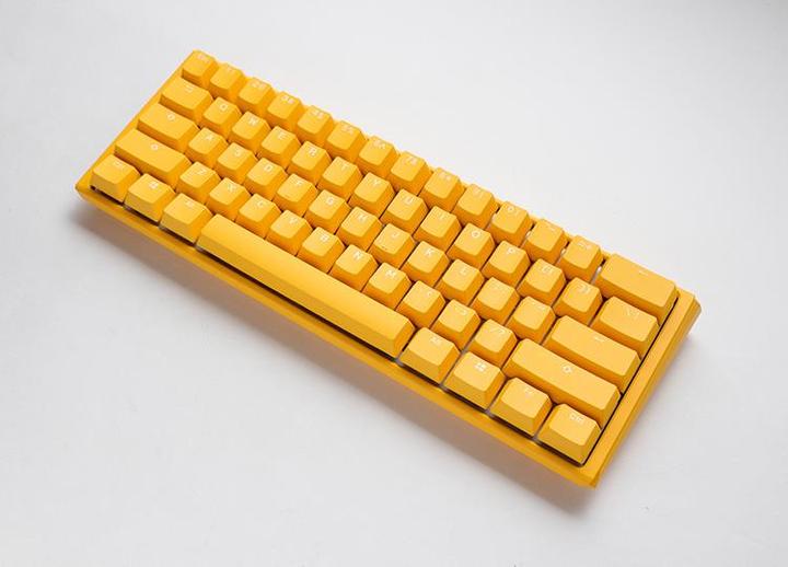 Actual product image Ducky One 3 yellow mini gaming keyboard, RGB LED - MX-Silent-Red (DE, Cable)
