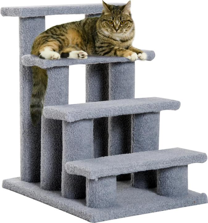 PawHut Scale per gatti (60 cm, Grigio)