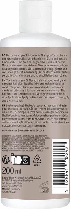 Immagine prodotto Basler Shampoo all'olio di argan e macadamia (200 ml, Shampoo liquido)