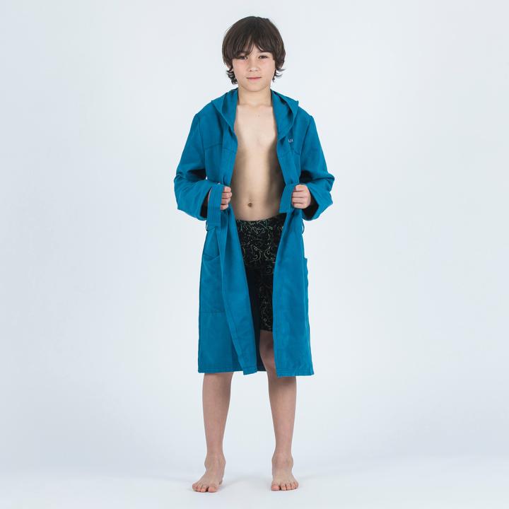 Nabaiji Bademantel Kinder Mikrofaser kompakt - dunkelblau (10, 11, 12)