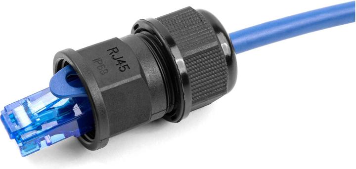 Delock Feed-through coupling for RJ45 network cable IP67 dust- and waterproof black (Network coupling)