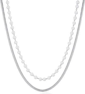 Produktbild Sagapo S'AgapÃµ - Wisdom SWI05 double steel necklace with pearls