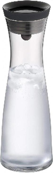 Produktbild WMF Wasserkaraffe 1l Glaskaraffe Karaffe Basic Kippdeckel schwarz (1 l)