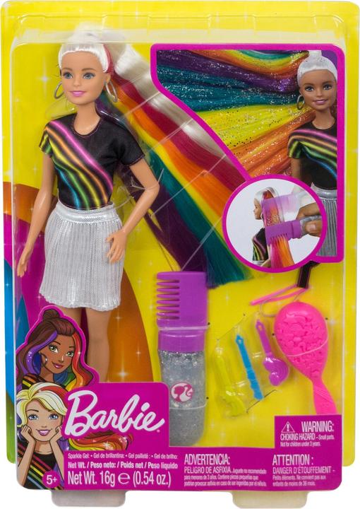 Produktbild Barbie Regenbogen-Glitzerhaar Puppe (blond)