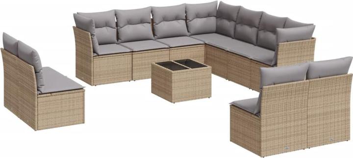 Produktbild VidaXL Gartenmöbel Sofa Garnitur Lounge Sitzgruppe 12-tlg. Braun Poly Rattan