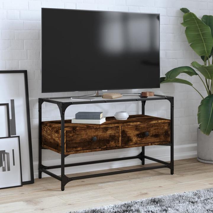 Image du produit VidaXL Meuble TV avec plateau en verre 98 x 35 x 51cm