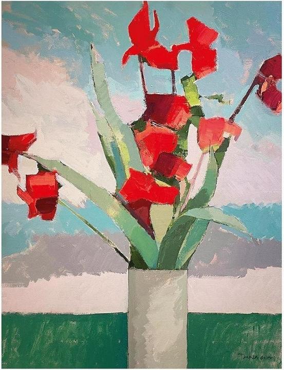Produktbild Paul Donaghy Rote Schwertlilien Drucken (50 x 40 cm)