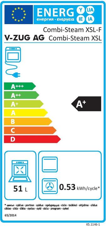 Energy Label V-Zug Combi-Steam XSL