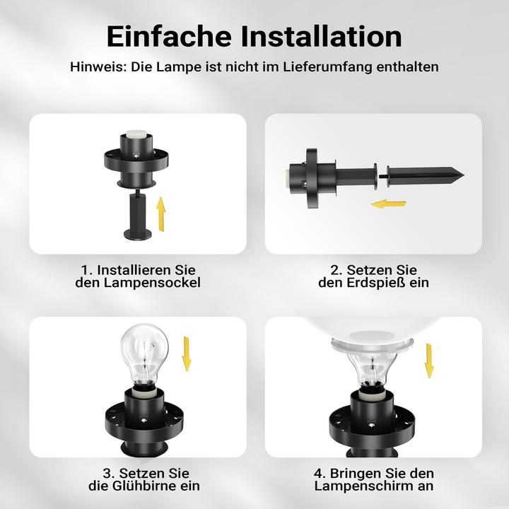 Actual product image Wiltec Outdoor Ball Light Ø30 cm, Garden Light with Ground Spike, IP44 Outdoor Light, 40W E-27 Socket (E27, IP44)