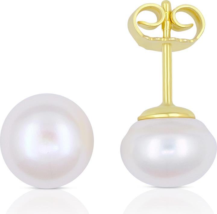 Actual product image Muau Stud earrings yellow gold 750 freshwater pearl 8-8.5mm (750/18K yellow gold)