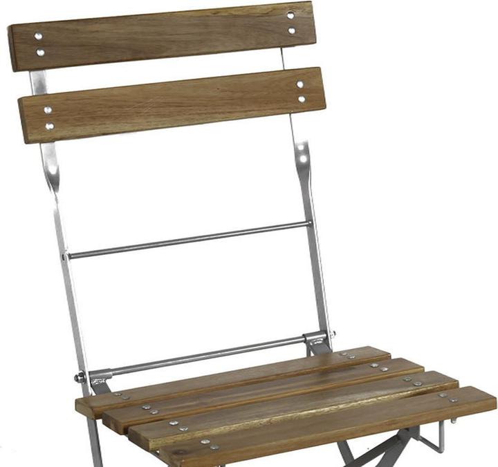 Produktbild Mojawo Biergarten Set Klapptisch + 4 Klappstühle klappbar Stahl Akazieholz 120x70cm (120 cm)