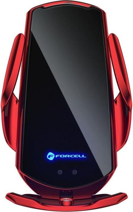 Produktbild Forcell Uchwyt z ładowaniem indukcyjnym automatyczny + adapt. magnetyczne HS1 Qi 15W czerwon