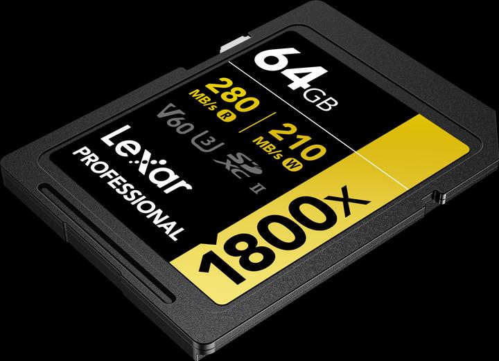 Immagine prodotto Lexar SDXC 1800x professionale R:270MB/s W:180MB/s C10 (64 GB, SDXC, U3, UHS-II)