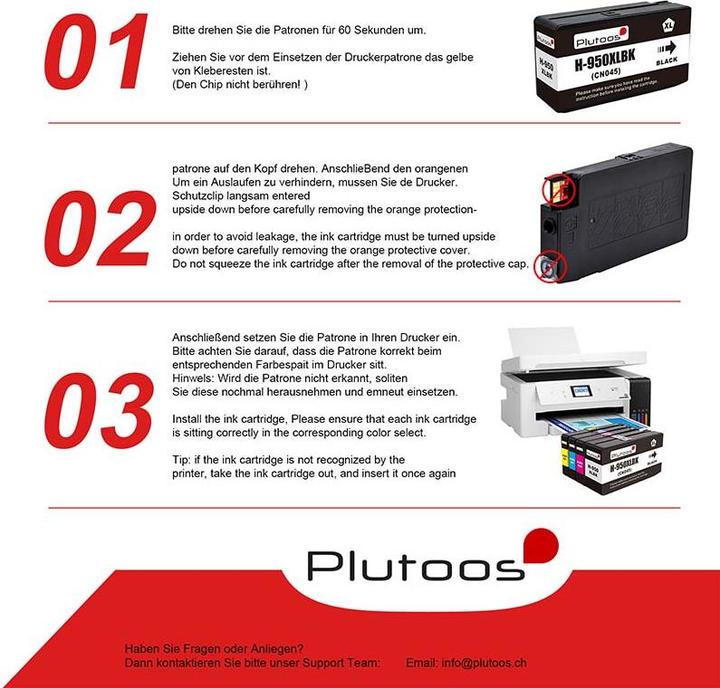 Image du produit Plutoos HP 950XL Cartouche XXL compatible, noire CN045AE