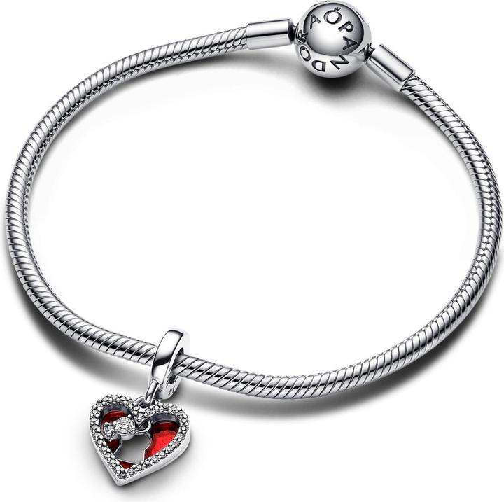 Produktbild Pandora Rotes Herz & Schlüsselloch Doppelter Charm (Silber 925)