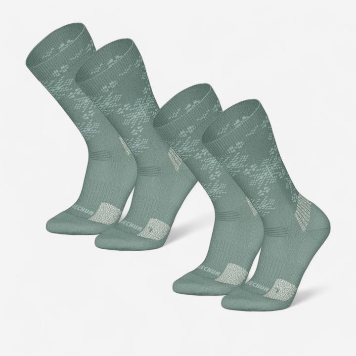 Quechua Wandersocken Damen/Herren warm halbhoch - SH500 2 Paar (35, 38)