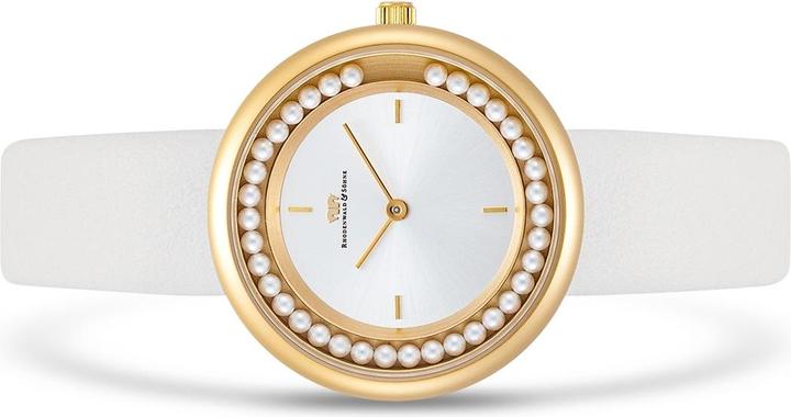 Actual product image Ladies Quartz Watch Pearl Genuine Leather White - 32214 (Analogue wristwatch, 32 mm)