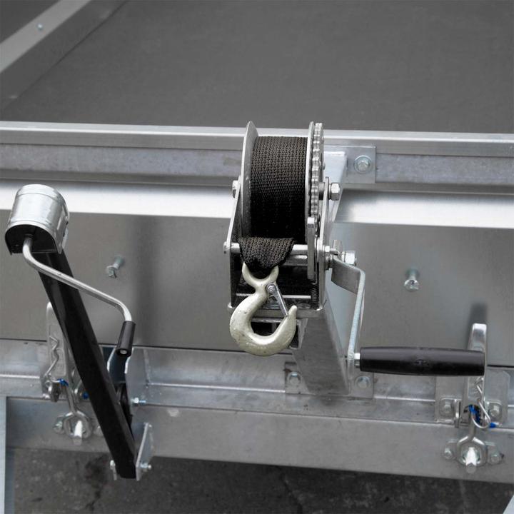Produktbild Wiltec Handseilwinde 550kg 4,1:1 16x13cm 7m Zugband Seilwinde Forstseilwinde