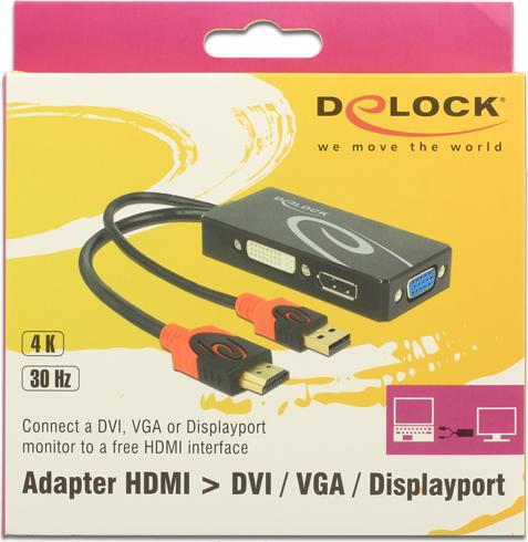 Produktbild Delock Adapter HDMI Stecker (DP, DVI, VGA, 16 cm)