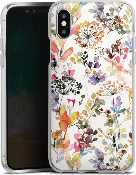 Produktbild DeinDesign Silikon Hülle für Apple iPhone Xs Handyhülle Case Smartphone Schutzhülle Blume Muster Pastell (Apple iPhone XS)