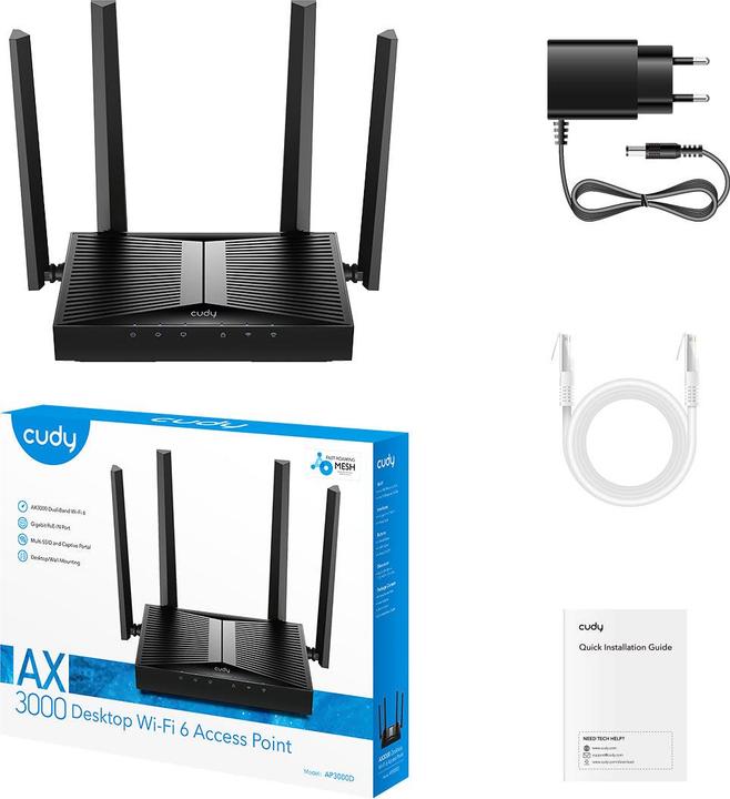 Immagine prodotto Cudy Punto di accesso desktop AX3000 Wi-Fi 6 (2400 Mbit/s)