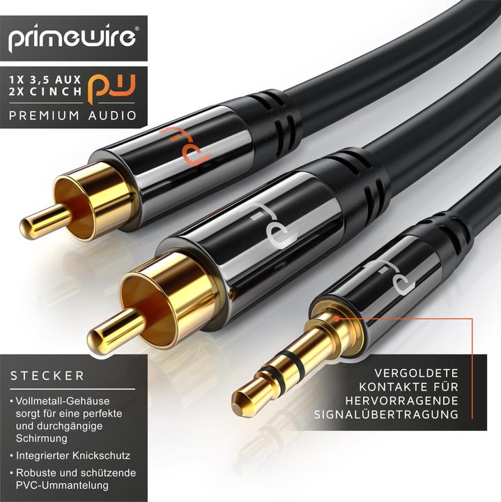 Productafbeelding Primewire 2in1 (5 m, 3,5 mm aansluiting (AUX), RCA)