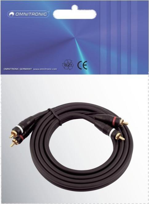 Actual product image Omnitronic Cinch cable 2x2 ground 1.5m (1.50 m, Cinch)