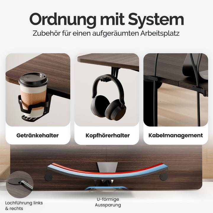 Produktbild Casaria Höhenverstellbarer Schreibtisch (140 x 60 x 118 cm)