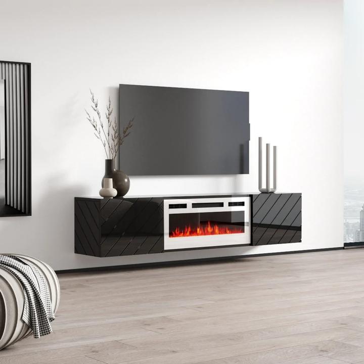 Immagine prodotto Cama Armadio RTV LUXE 182 6x34 5x37 5 nero/nero lucido + camino bianco