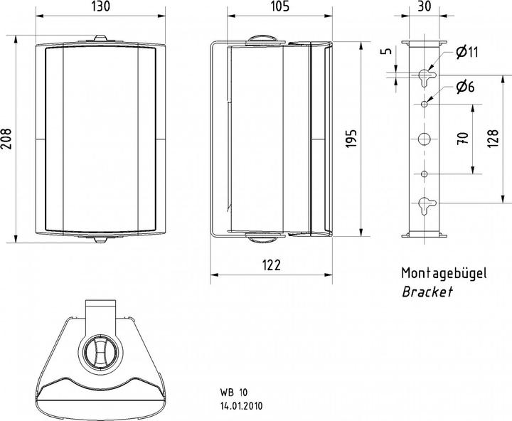 Produktbild Visaton 2-Wege-Kompaktbox, WB 10 100V, 8Ohm (Passiv)
