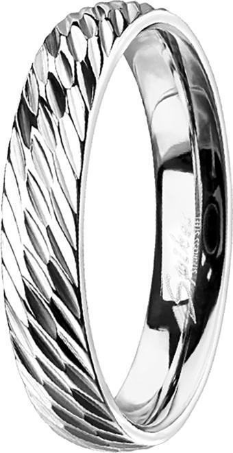 Star Piercing Ring silber mit Diagonalen schnitte (Chirurgenstahl 316L, ohne Messing)