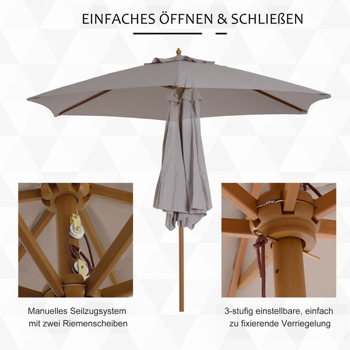 Produktbild Outsunny Sonnenschirm 3-stufig verstellbar (2.50 m)