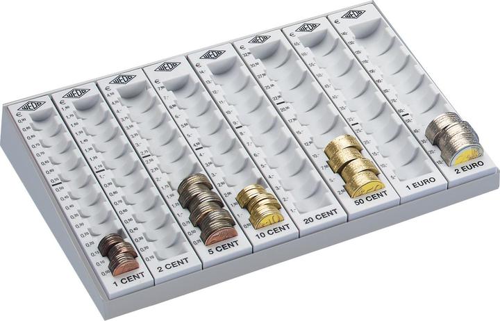 Actual product image Wedo Counting board with 8 loose coin grooves, light gray (Bill validator)