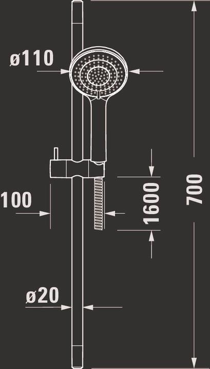 Productafbeelding Duravit Doucheset zwart mat (3 Typen balken, 14 l/min)