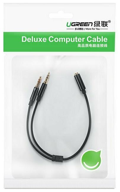 Actual product image Ugreen Microphone and headphone Y splitter 3.5 mm jack (0.20 m, 3.5mm jack (AUX))