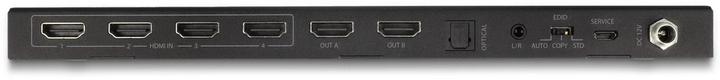 Image du produit Delock Commutateur matriciel HDMI 4 x HDMI in vers 2 x HDMI out 4K 60 Hz avec extracteur audio