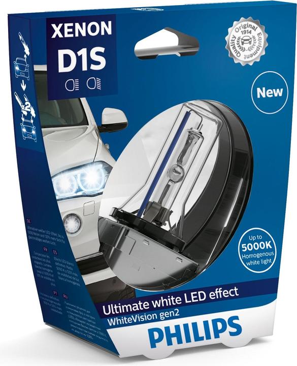 Actual product image Philips Xenon headlight lamp WhiteVision Gen2 (D1S)