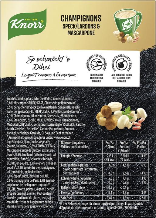 Actual product image Knorr Suprême Quick Soup Mushrooms