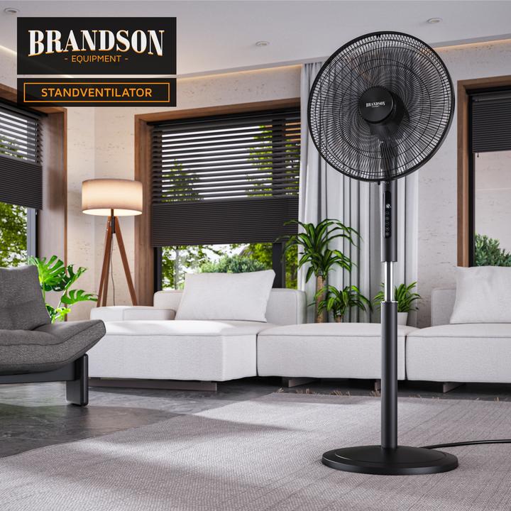 Image du produit Brandson Standventilator, Fernbedienung, DC, leise, energiesparend, Oszillation, Timer, 43 cm Ø, 12 Stufen (59 dB)