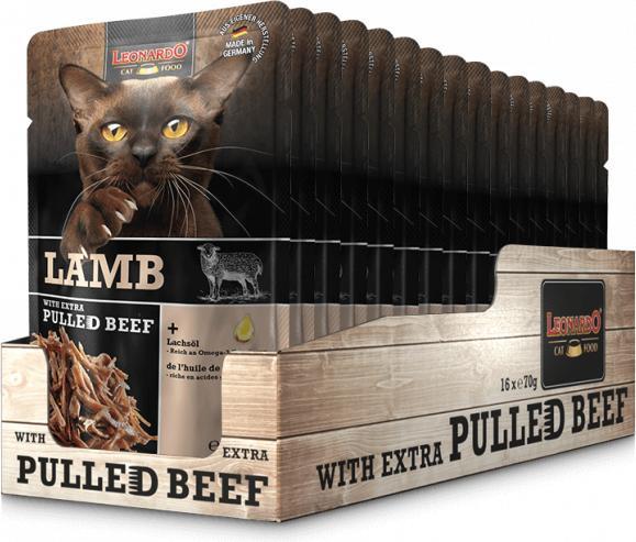 Immagine prodotto Leonardo Cat Food Agnello e manzo tirato (Adulto, 1 pz., 90 g)