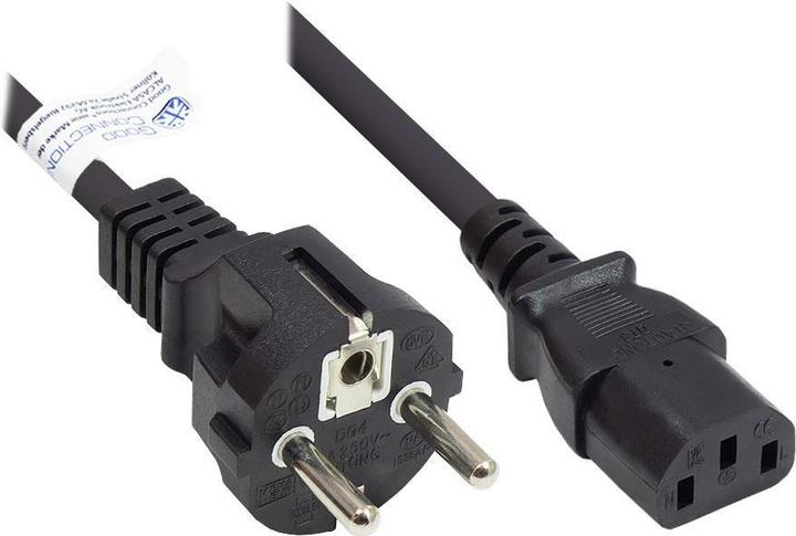 Produktbild Good Connections Netzkabel Schutzkontakt-Stecker Typ E+F (CEE 7/7, gerade) an C13 (gerade), schwarz, 0,75 mm², 1,8 m (1.80 m, CEE 7/7, C13)