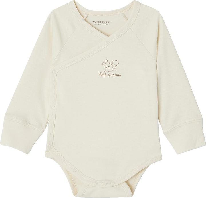 Actual product image Vertbaudet Bio-Kollektion: 3er-Pack mitwachsende Baby Wickelbodys mit langen Ärmeln (74)