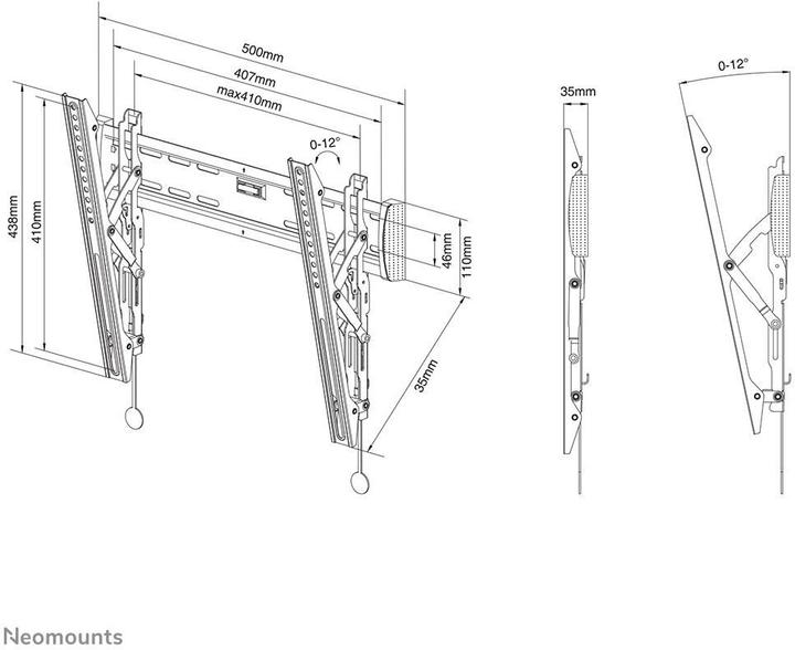 Produktbild Neomounts Tiltable Wall Mount (Wand, 55", 25 kg)