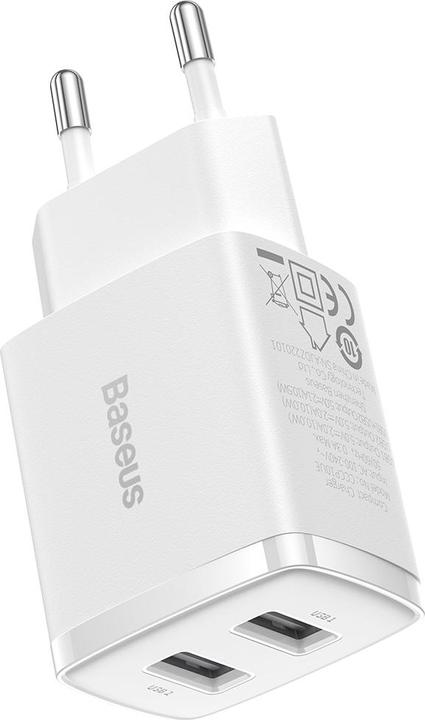 Actual product image Baseus Compact Charger 2U 10.5W EU White (10.50 W)